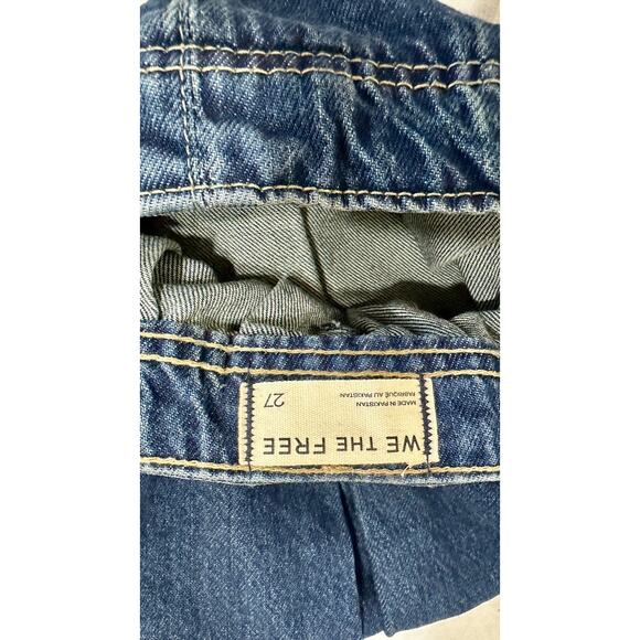 Free People Pleated Denim Mini Skirt Blue Size 27 NWT - Picture 4 of 8